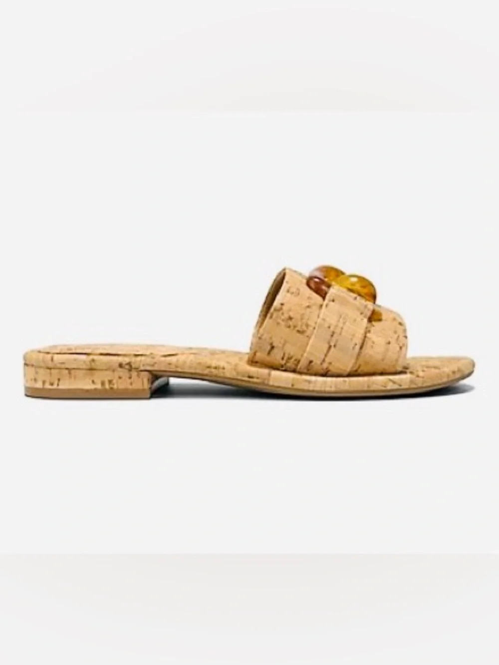 AEROSOLES SIZE 8.5~Cork Slides~  Sandals Have Chain Bigcharm Detail~ COMFORTABLE